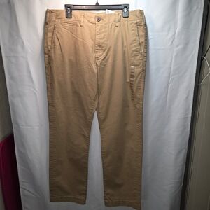 American Eagle Flex Mens Khakis Pants 34X30 Tan Original Straight Lived-In NEW